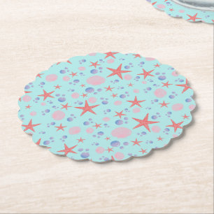 Posavasos De Papel Playa del Océano Atlántico costero de Cute Sea She