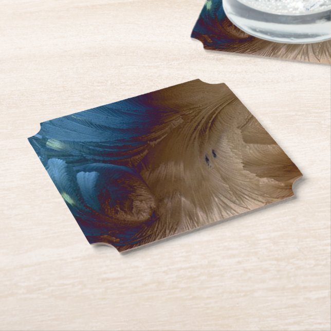 Posavasos De Papel Plumas de oro (En perspectiva)