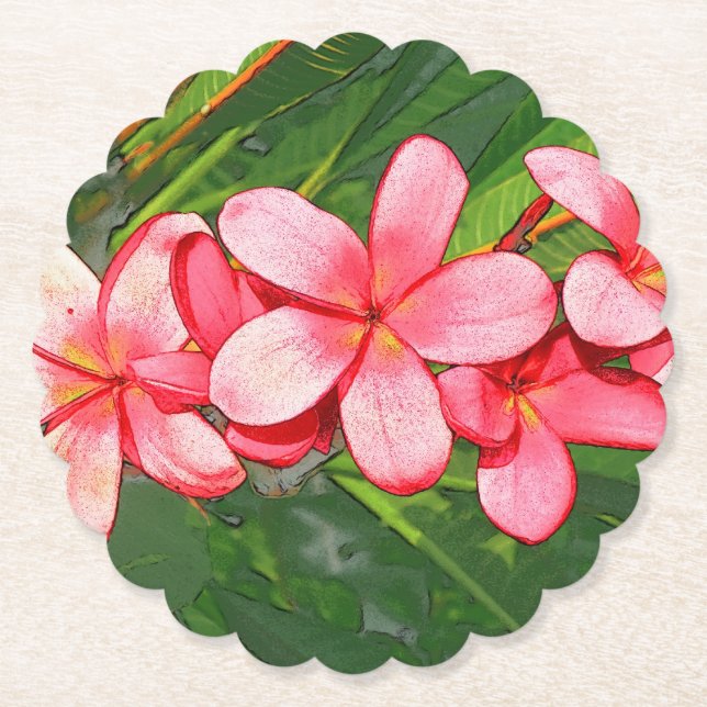 Posavasos De Papel Plumerias (Anverso)