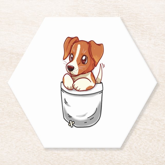 Posavasos De Papel Pocket Cute Jack Russell Terrier (Anverso)