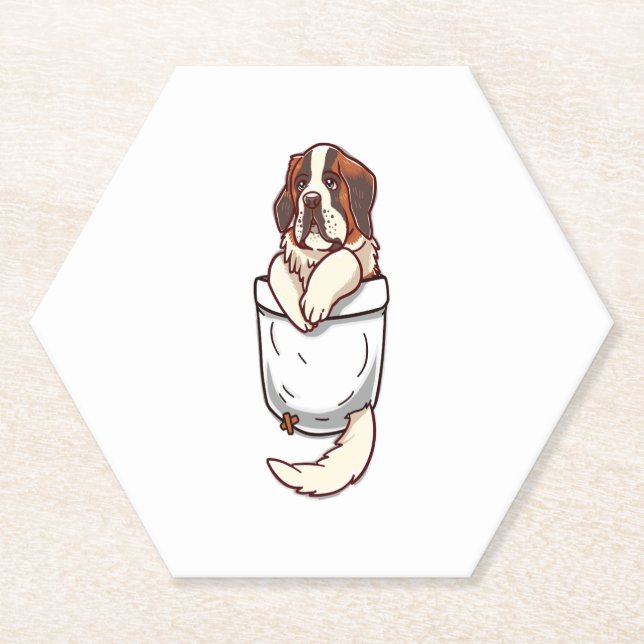Posavasos De Papel Pocket St Bernard Puppy (Anverso)