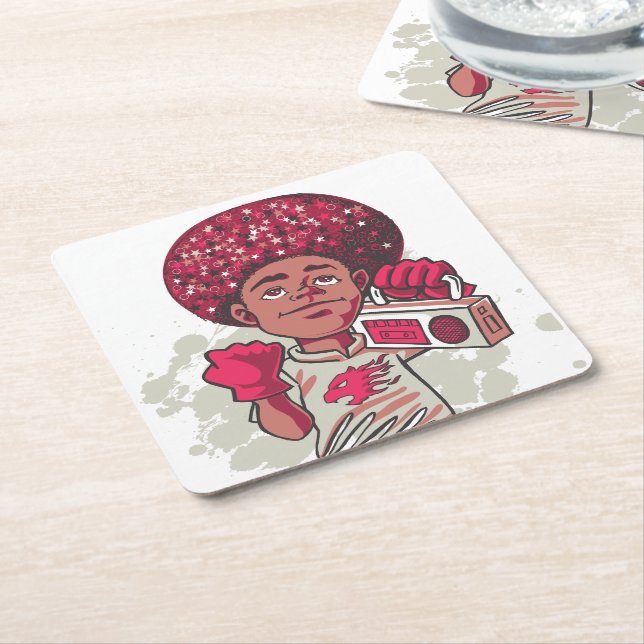 Posavasos de papel – Poder juvenil Afro y Boombox  (En perspectiva)
