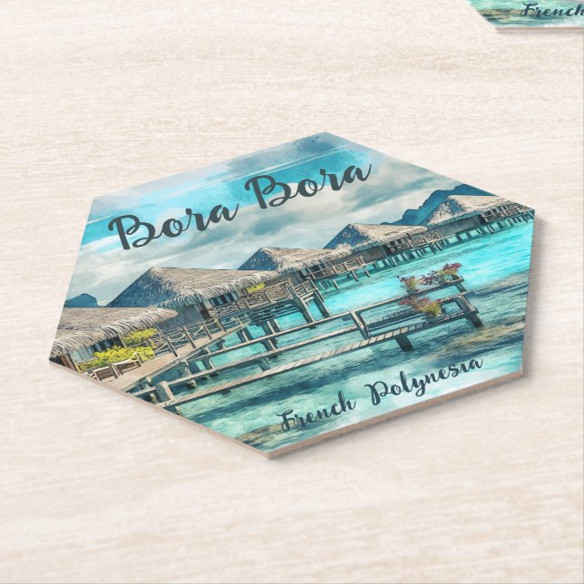Posavasos De Papel Polinesia Francesa Bora Bora Serenity | (En perspectiva)