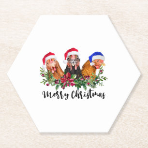 Posavasos De Papel Pollo navideño