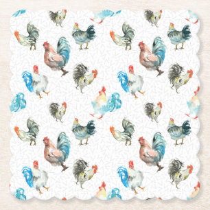 Posavasos De Papel Pollos en el campo