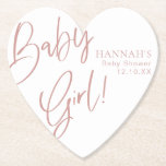 Posavasos De Papel Polvoriento corazón de Baby Shower para la niña ro<br><div class="desc">https://www.zazzle.com/collections/dusty_pink_rose-119320912565185572?rf=238296117664346256</div>