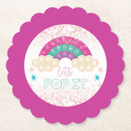Posavasos De Papel Pop it Birday Rainbow Chica