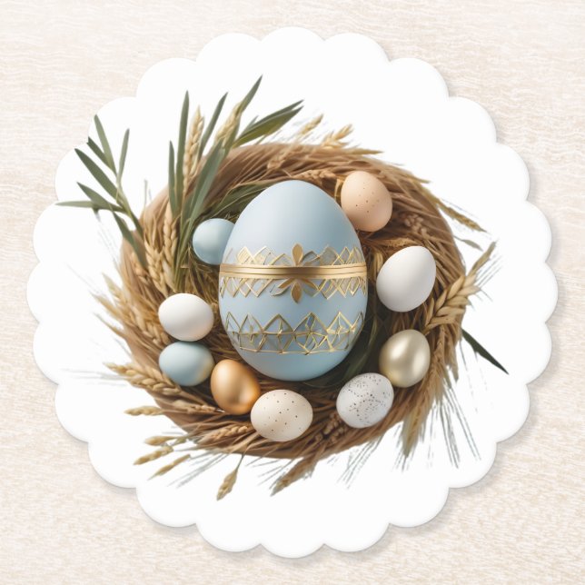 Posavasos De Papel Porta Copos Bordas Onduladas Luz da Páscoa (Anverso)