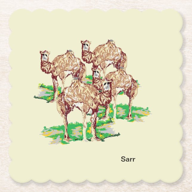 Posavasos De Papel Portavasos de Papel : Camellos (Anverso)