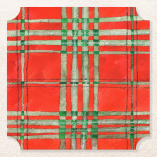 POSAVASOS DE PAPEL POSA VASOS DE PAPEL TARTÁN ROJO SCOTT