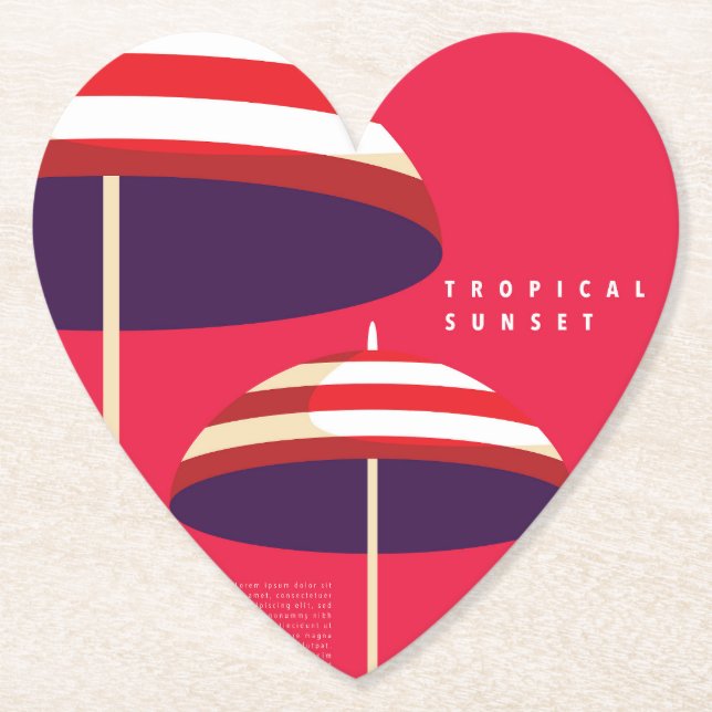 Posavasos De Papel Poster de diseño de verano (Anverso)