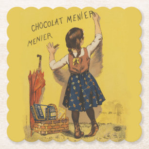 Posavasos De Papel Póster francés vintage de Chocolat Menier arte de