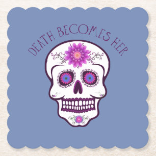 Posavasos De Papel Práctico de costa del cráneo del azúcar