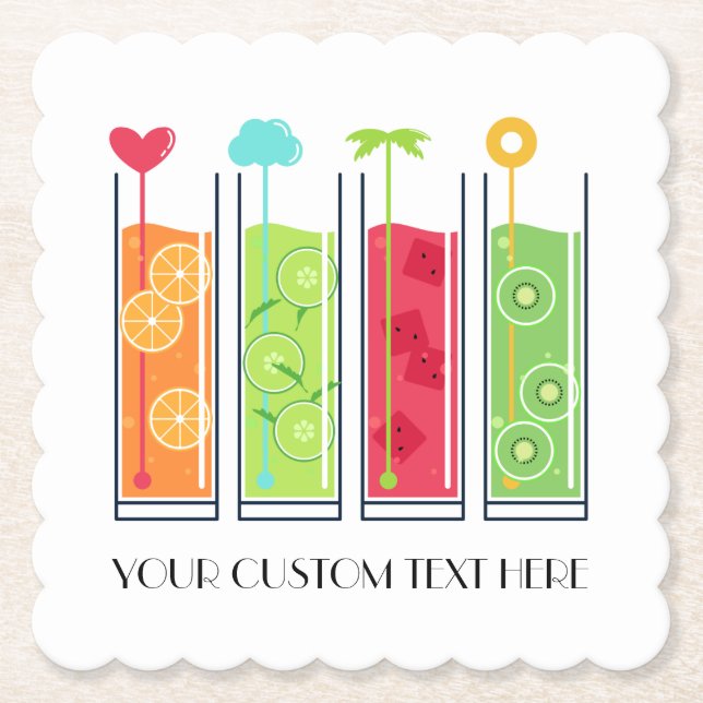 Posavasos De Papel Prácticos de costa de encargo del papel del texto (Anverso)