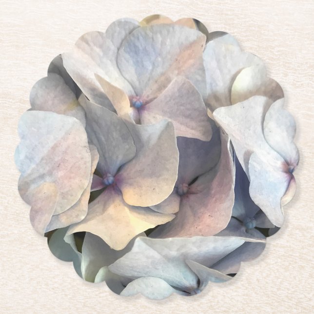 Posavasos De Papel Prácticos de costa florales suaves elegantes (Anverso)