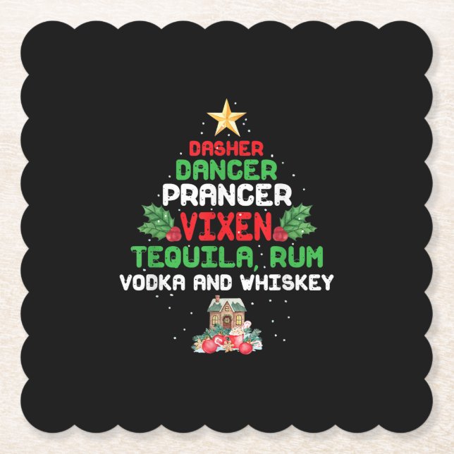 Posavasos De Papel Prancer Vixen Tequila Whiskey (Anverso)