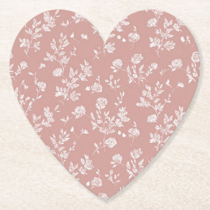 Posavasos De Papel Preciosa Rosa Blanca Rosa Flor Bridal Shower