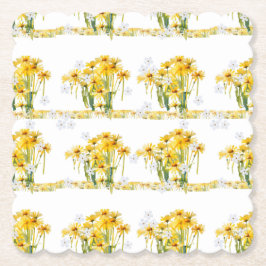 Posavasos De Papel ¡preciosas margaritas! borde escalonado