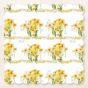 Posavasos De Papel ¡preciosas margaritas! borde escalonado