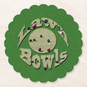 Posavasos De Papel Precisión clásica: logotipo de bowling en césped c