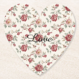 Posavasos De Papel Pretty Chic Red Cream Floral