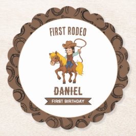 Posavasos De Papel Primer cumpleaños de Rodeo Cowboy