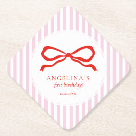 Posavasos De Papel Primer cumpleaños del bebé con suave costa de pape