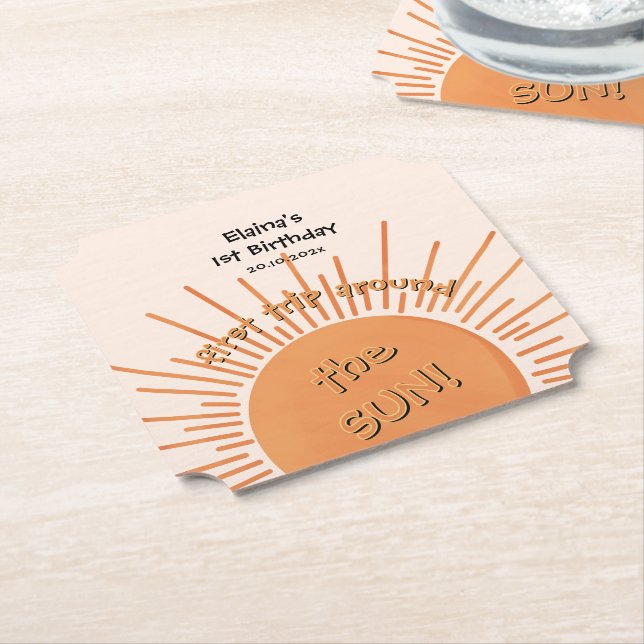 Posavasos De Papel Primer viaje alrededor del primer cumpleaños del s (En perspectiva)