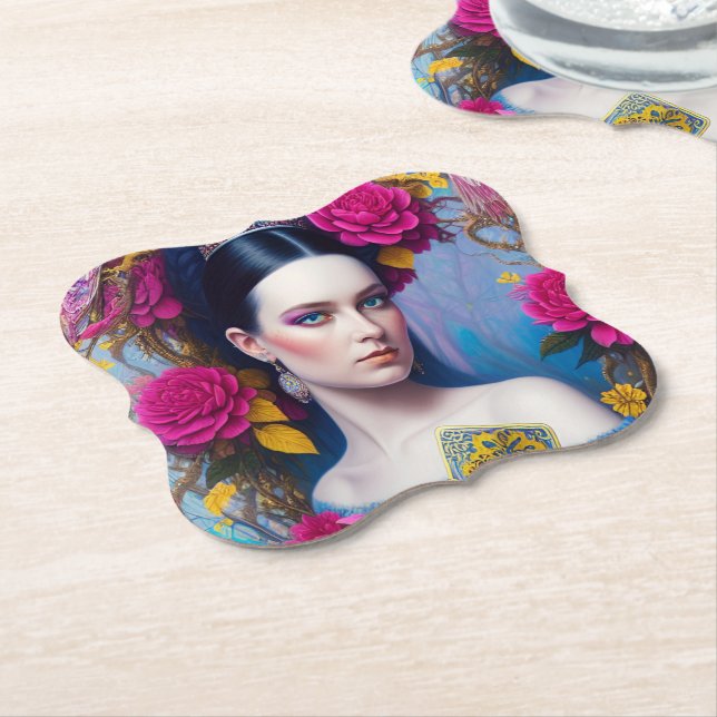 Posavasos De Papel Princesa mostrando su cartera (En perspectiva)