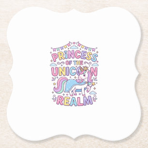 Posavasos De Papel Princesa Unicornio del Reino Unicornio Encantador