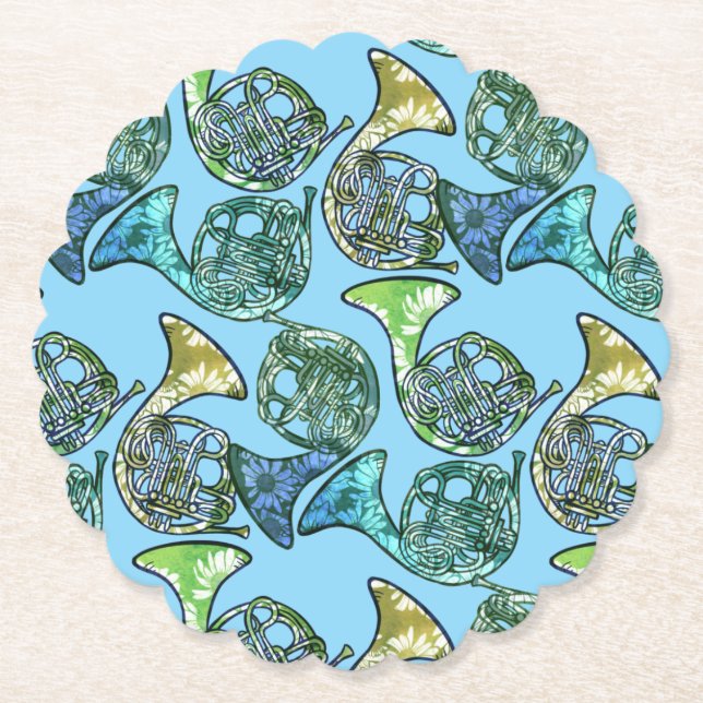 Posavasos De Papel Profesora de clase de bandas de baile de cuernos f (Anverso)