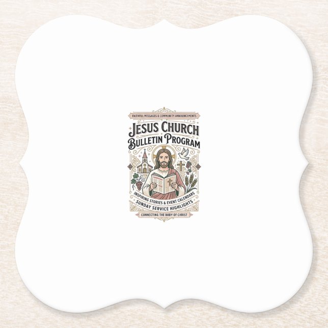 Posavasos De Papel Programa de Boletín de la Iglesia de Jesús Boletín (Anverso)