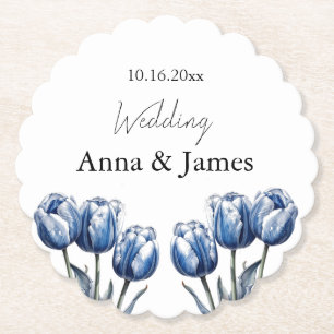 Posavasos De Papel Programa Delft Blue Tulip Wedding