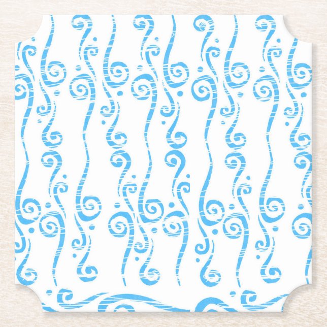 Posavasos De Papel Protector de Mesa Remolinos Azules (Anverso)