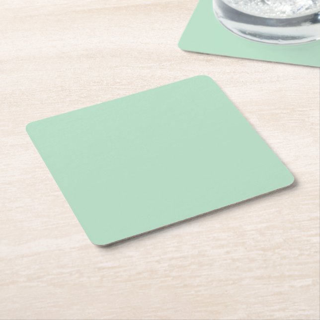 Posavasos De Papel Protector de Papel Verde Menta Minimalista (En perspectiva)
