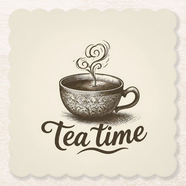 Posavasos De Papel Protectores de Papel para Té (Anverso)