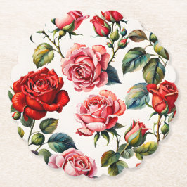 Posavasos De Papel Próximos Rosas: Fiesta Coaster