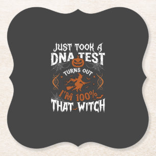 Posavasos De Papel Prueba De Adn Bruja Calabaza De Halloween Telaraña