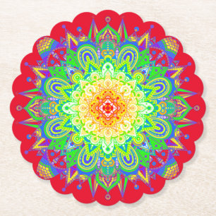 Posavasos De Papel Psicodelia Zen Mandala Resumen Arte