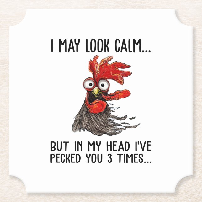 Posavasos De Papel Puede que parezca tranquilo pero en mi cabeza te h (Anverso)