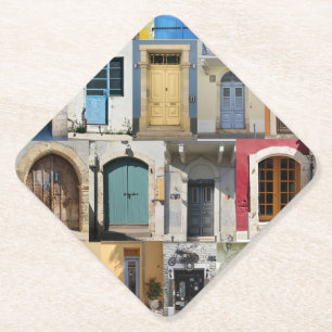 Posavasos De Papel Puertas coloridas de Chipre