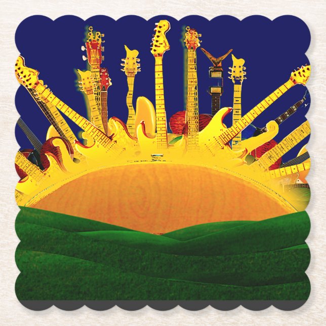 POSAVASOS DE PAPEL ¡PUESTA DE SOL ELÉCTRICO! (Anverso)