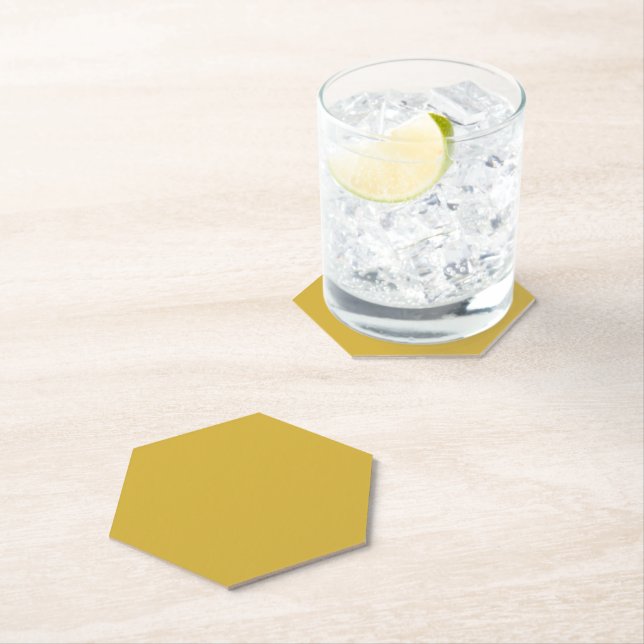 Posavasos De Papel Punta hexagonal dorada (In situ)