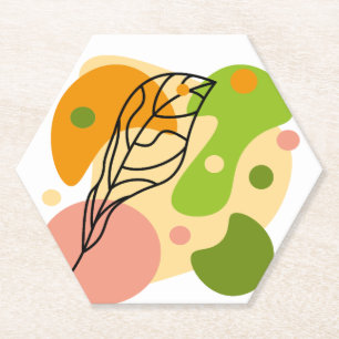 Posavasos De Papel Puntos abstractos interesantes con hojas