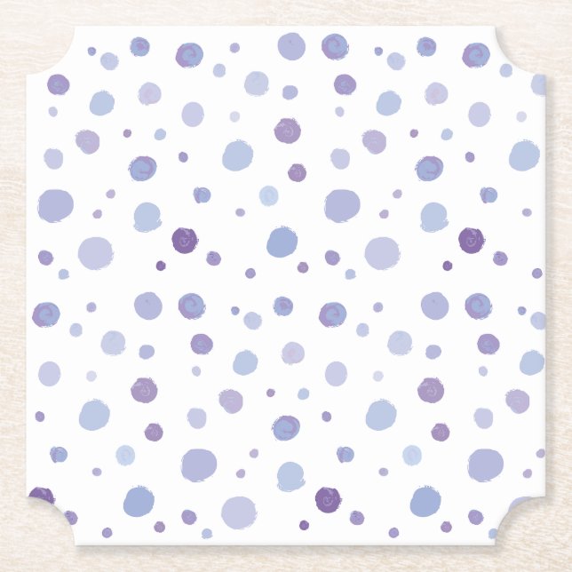 Posavasos De Papel puntos de polka pintados a mano (Anverso)