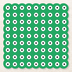 Posavasos De Papel Puntos negros/blancos sobre fondo verde irlandés