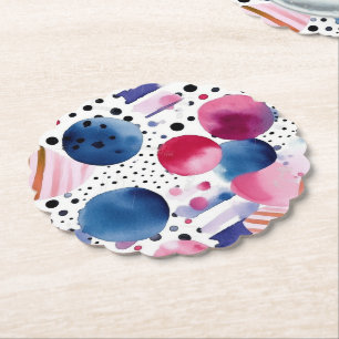 Posavasos De Papel Puntos y franjas 2