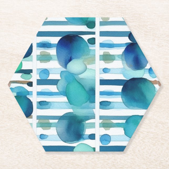 Posavasos De Papel Puntos y franjas 7 (Anverso)