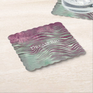 Posavasos De Papel Purple Burgundy Aqua Mint Zebra