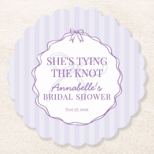 Posavasos De Papel Purple Coquette Bow Pastel Bridal Shower Brunch